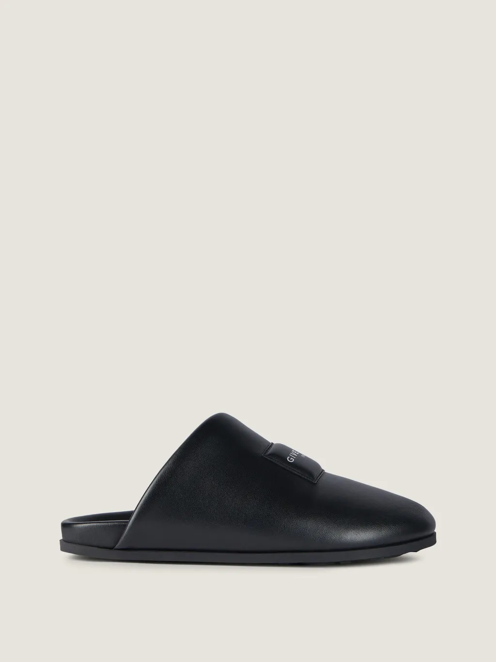 Label Flat Mules In Nappa Leather