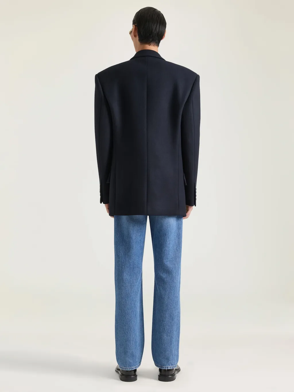 Deconstructed Peaked Lapel Jacket In Wool