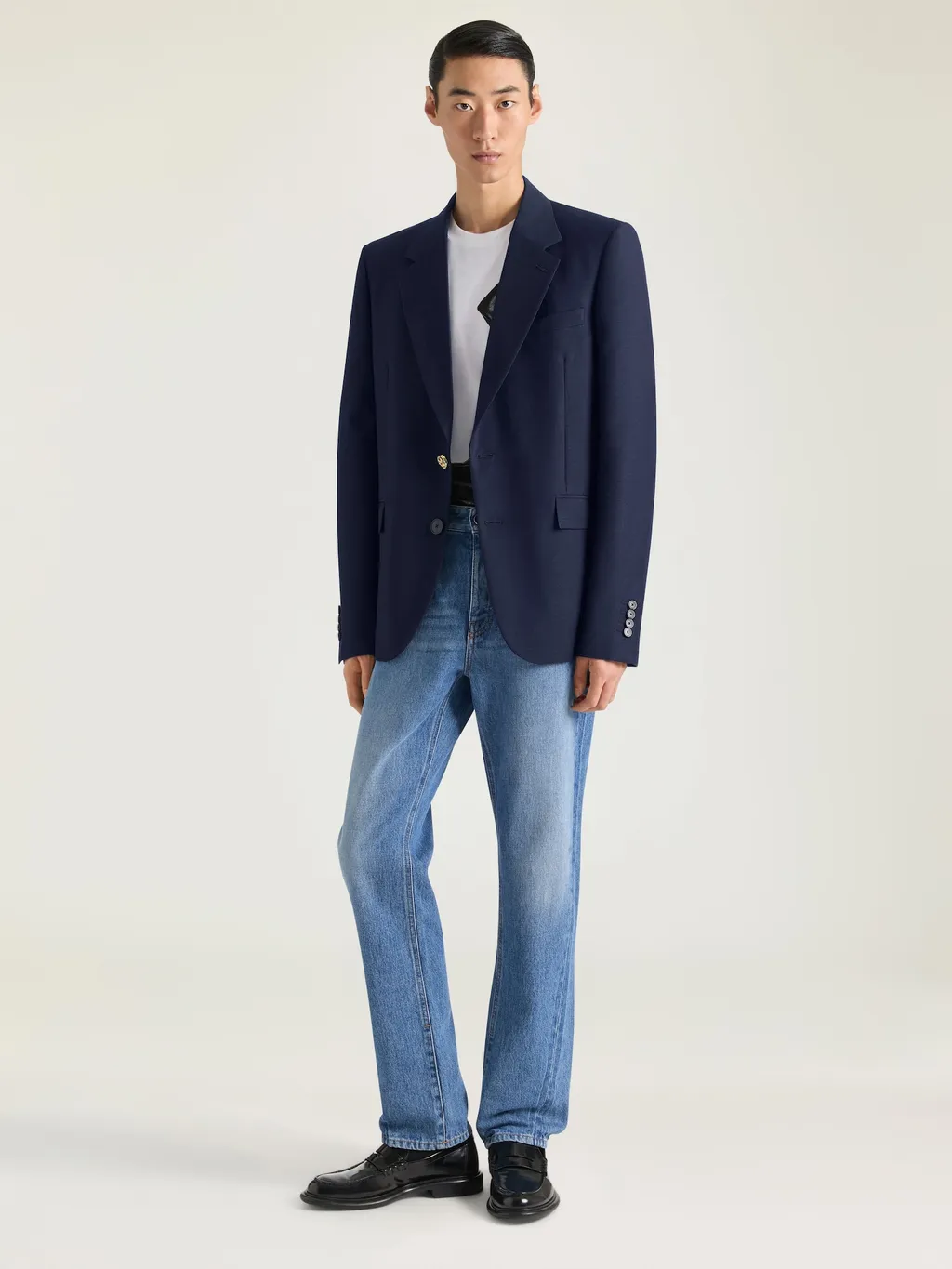 Single-Breasted Blazer In Wool And Mohair