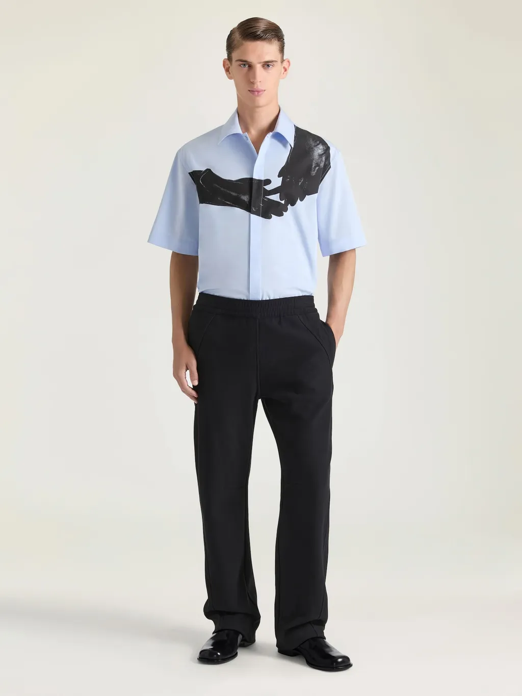 Shirt In Poplin With Surrealism Print