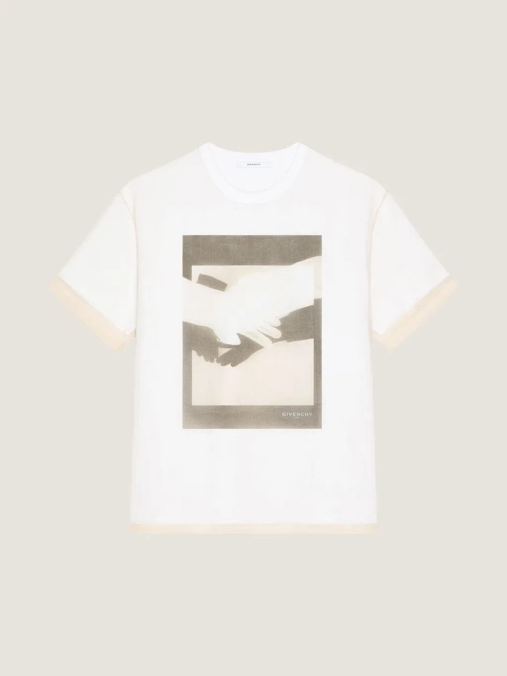 T-Shirt In Cotton And Organza With Surrealism Print