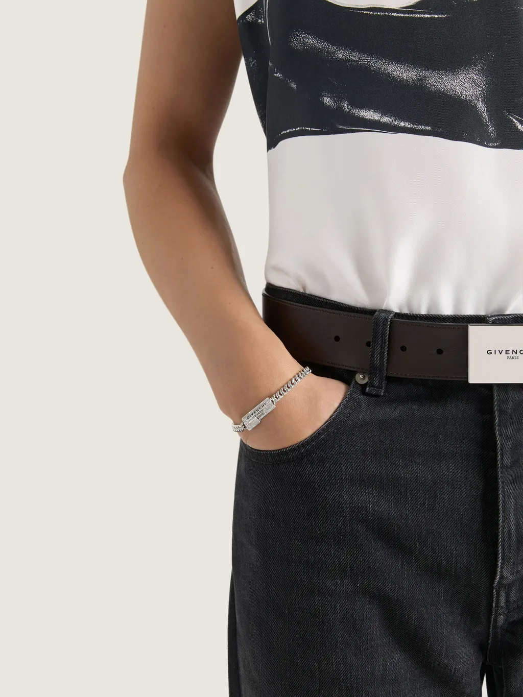 Givenchy Tape Bracelet In Metal And Enamel