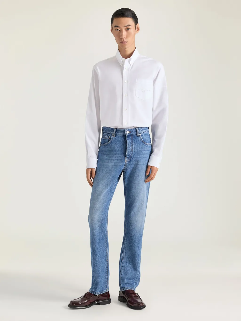 Shirt In Cotton Oxford With Givenchy Paris Jacquard