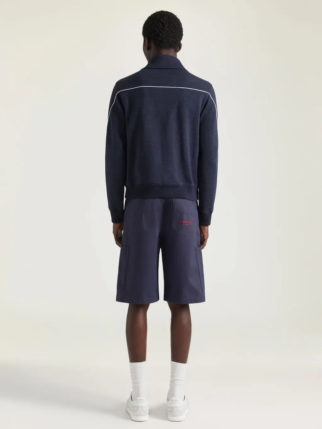Zipped Sweatshirt In Wool With Givenchy Paris Patch