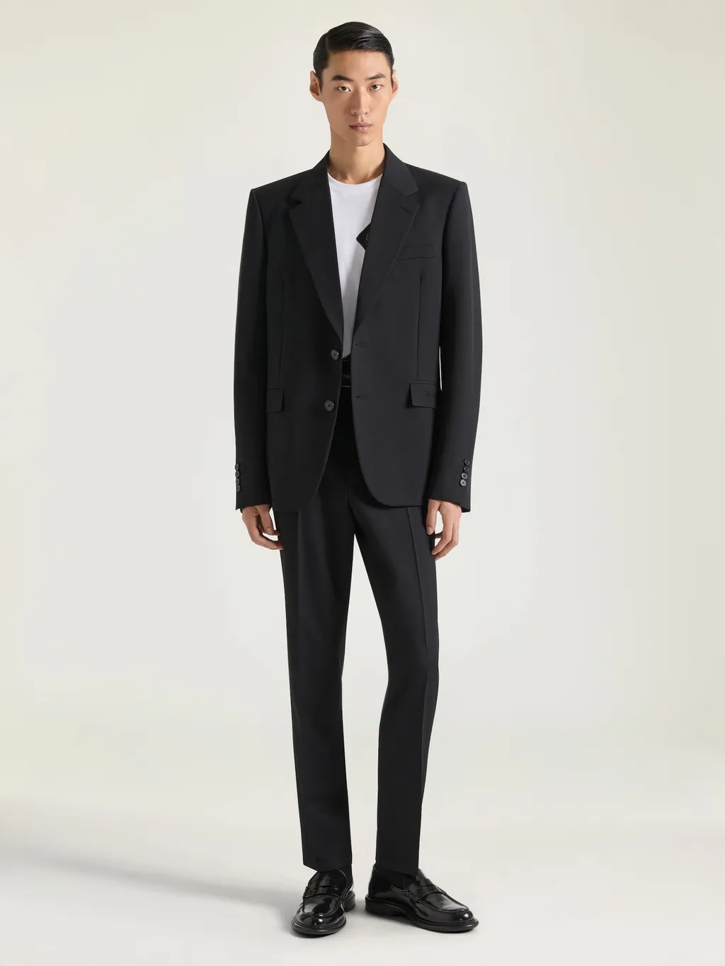 Fitted Leg Tailored Trousers In Wool