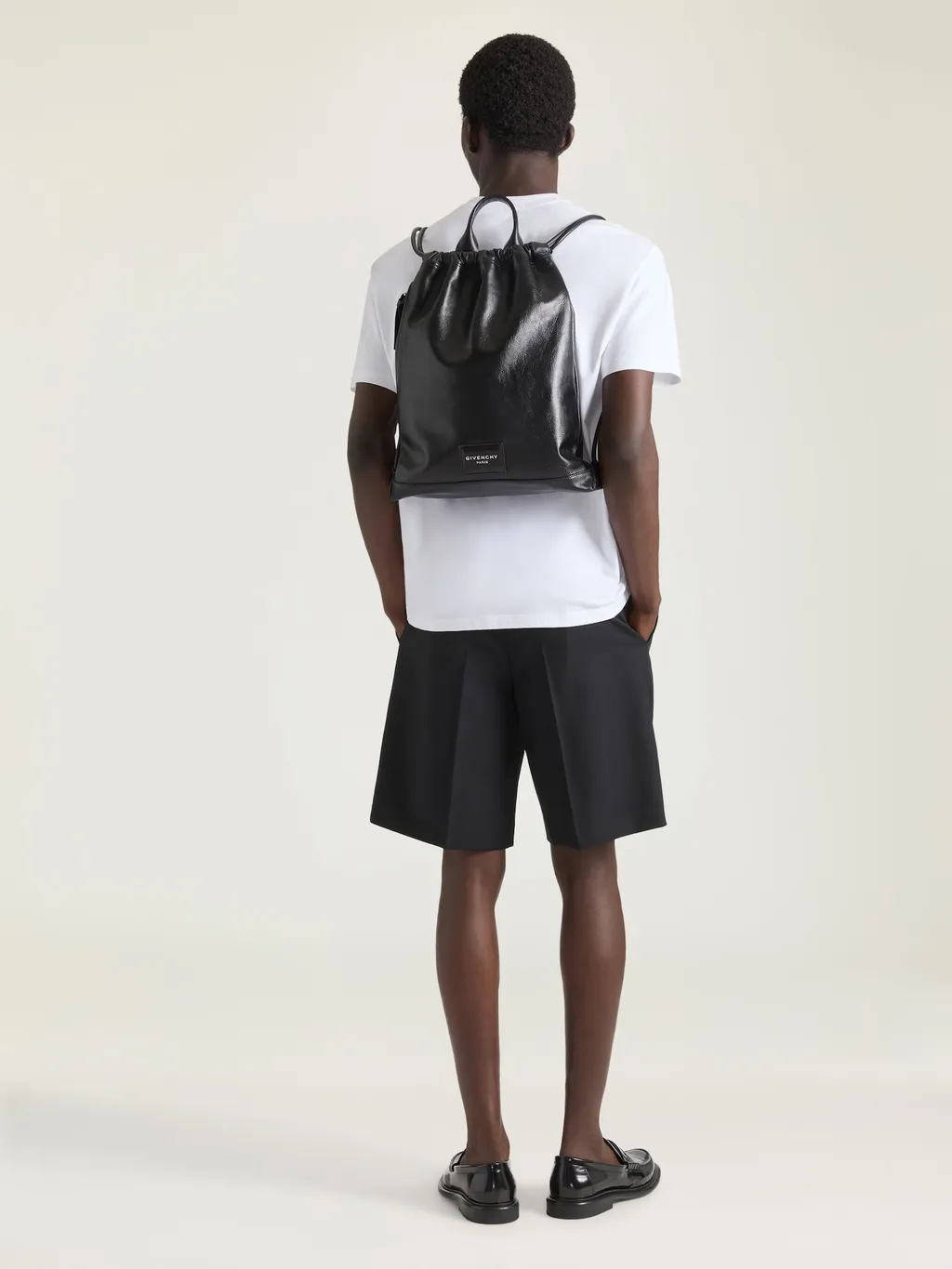 Antigona Stamped Backpack In Grained Shiny Leather