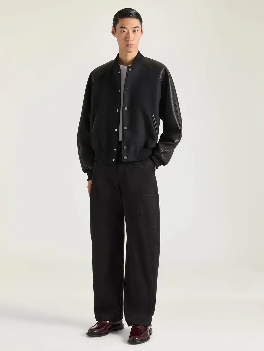 Mix Material Blouson With Givenchy Paris Embroidery