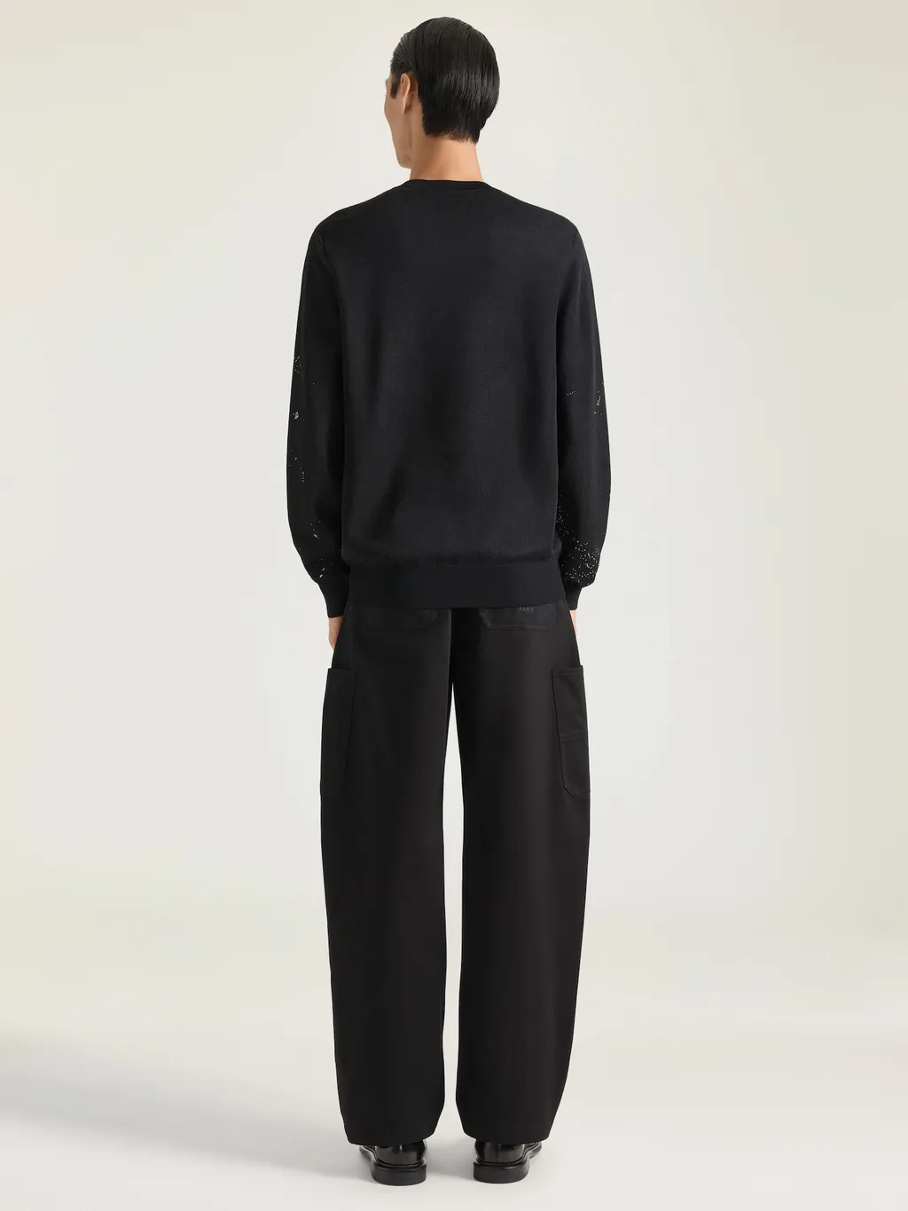 Knitted Sweater With Clapperboard Jacquard