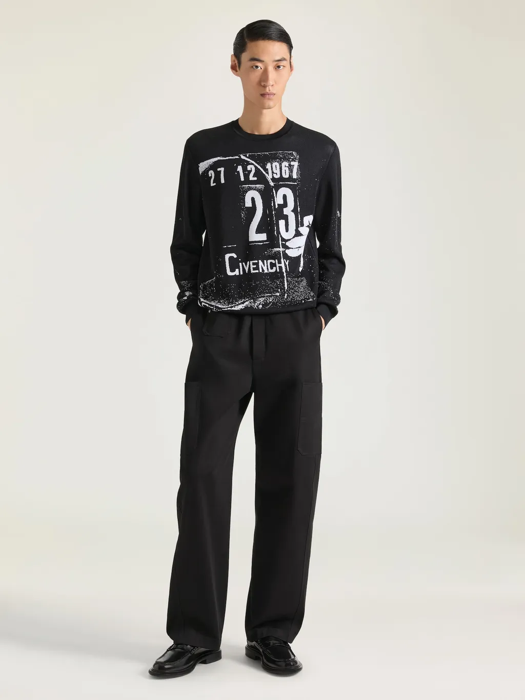 Knitted Sweater With Clapperboard Jacquard