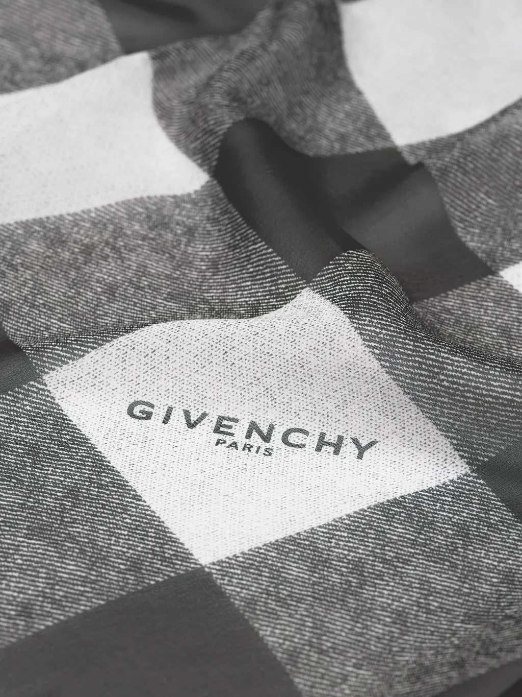 Checked Square In Silk Georgette