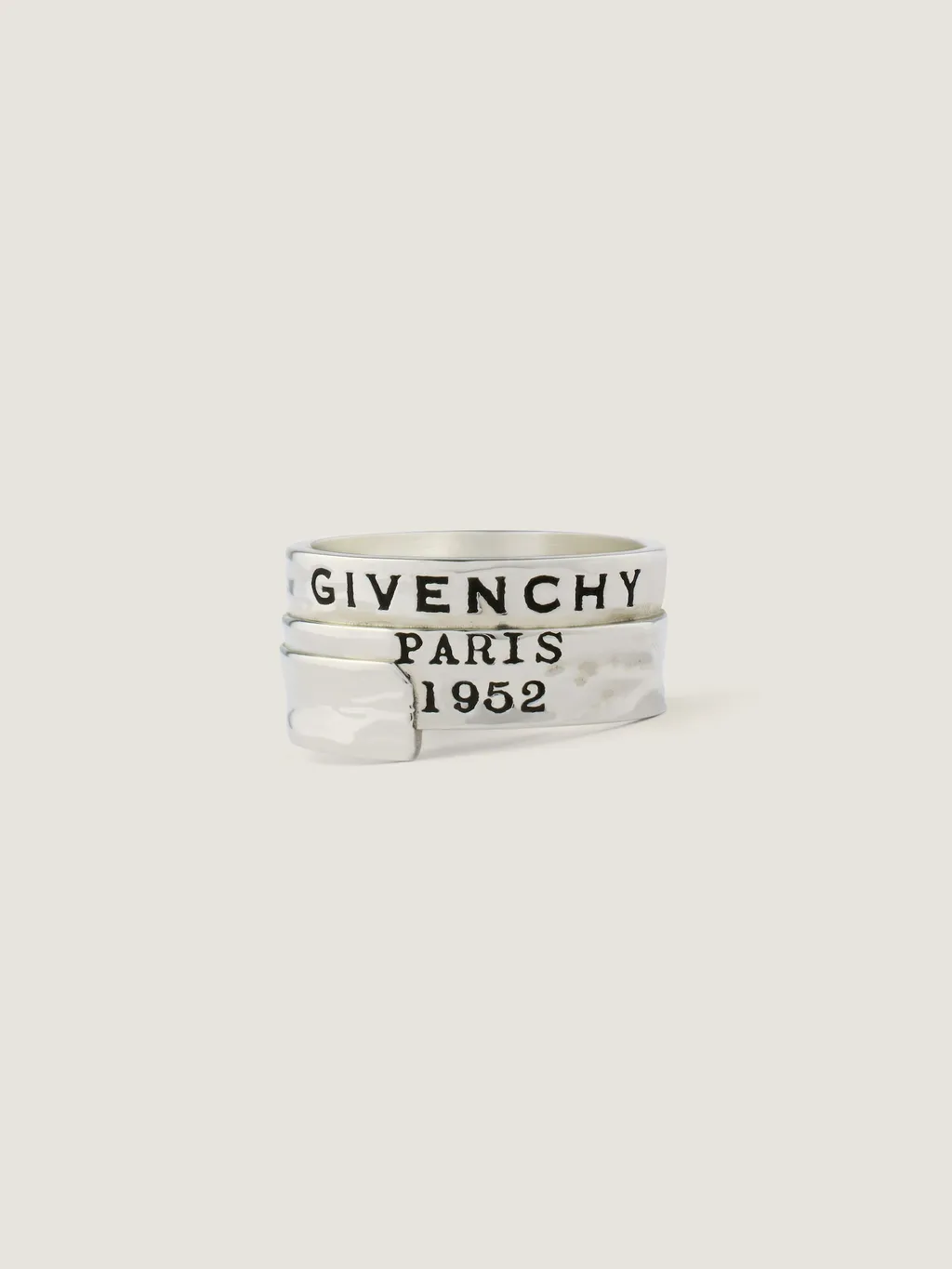 Givenchy Tape Ring In Metal And Enamel
