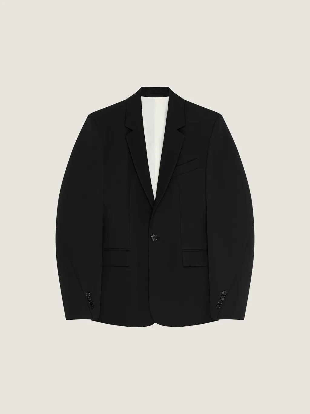 Single-Breasted Form Fit Jacket In Wool