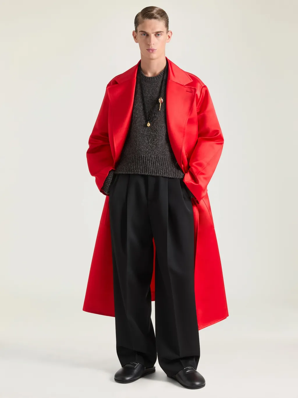 Double Pleat Trousers In Wool