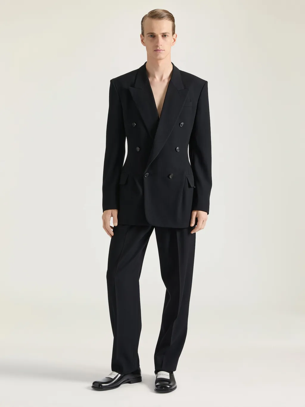 Doubled Breasted Jacket In Wool Twill