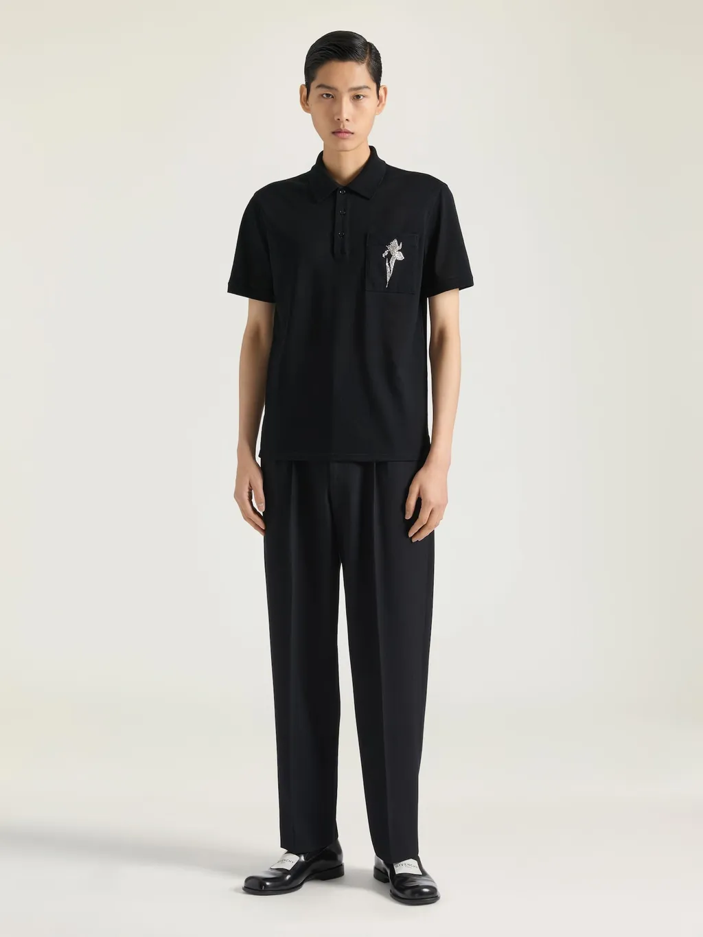 Tailored Double Pleat Trousers In Wool Twill