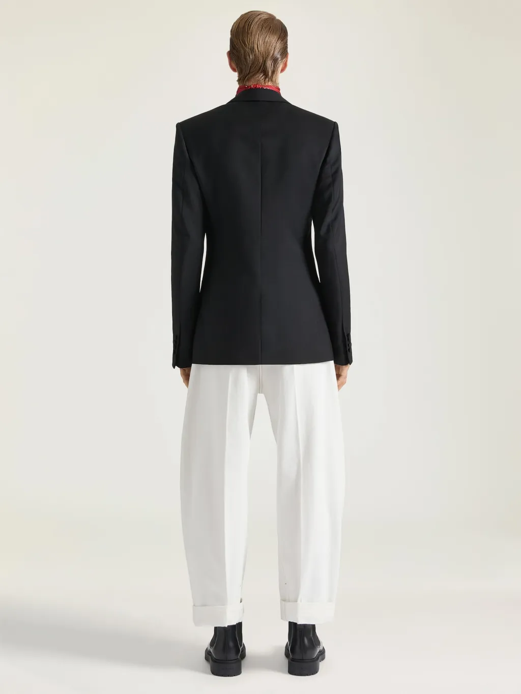 Fitted Tuxedo Jacket In Wool Mohair