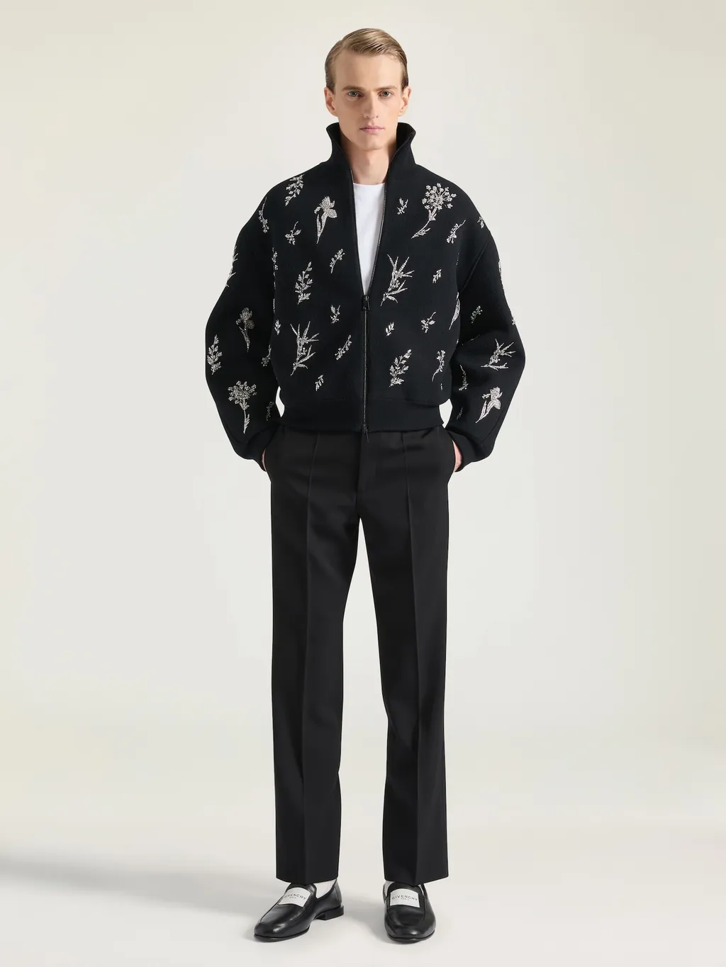 Straight Leg Tailored Trousers In Wool Mohair