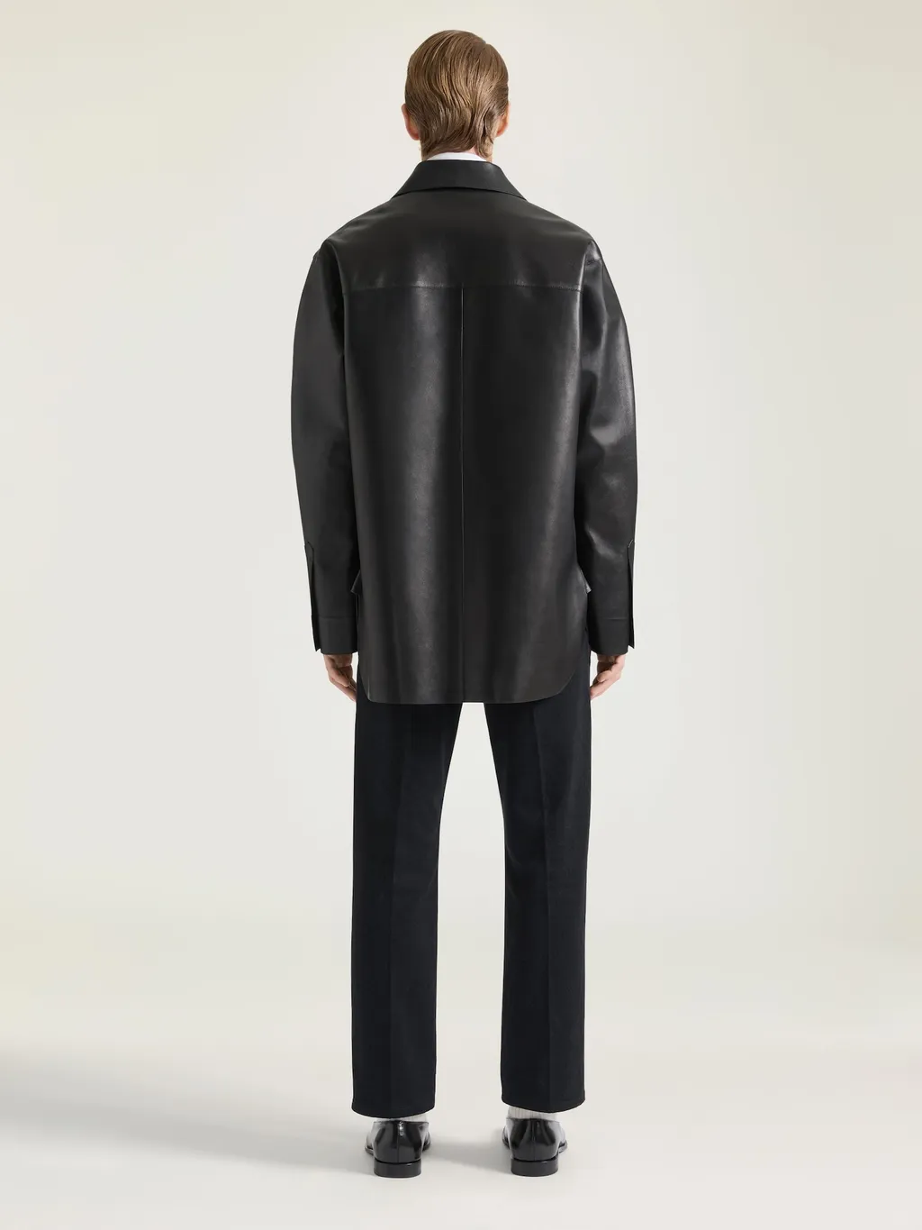 Couture Seam Overshirt In Leather