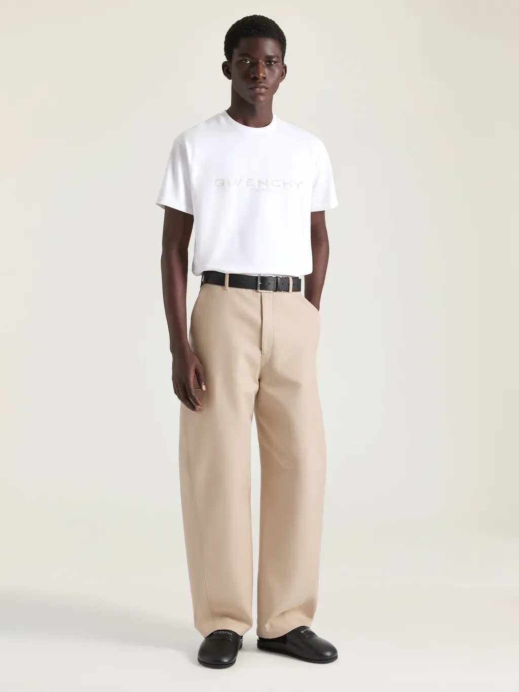 T-Shirt In Cotton And Silk With Givenchy Paris Jacquard