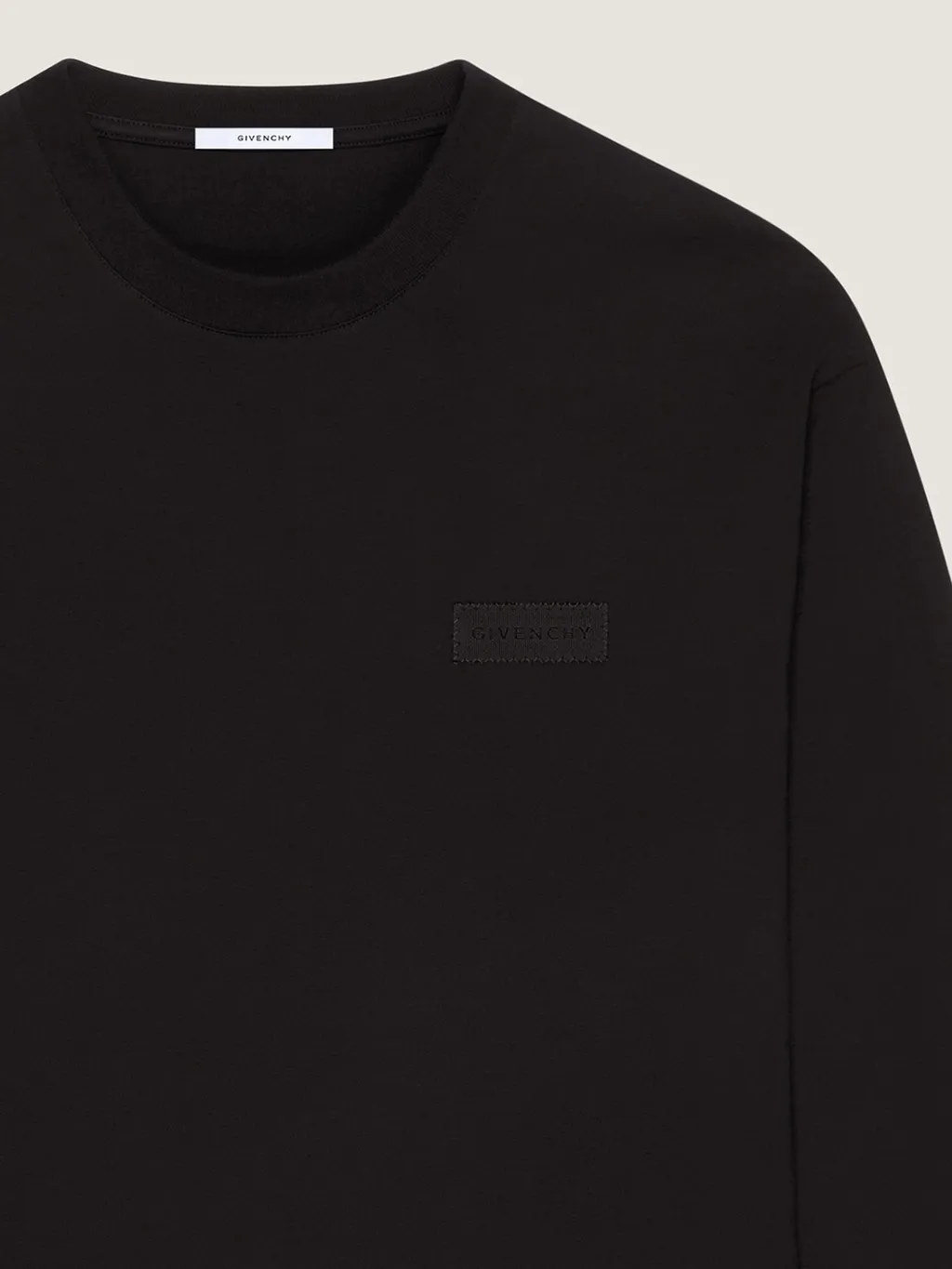 Long Sleeve T-Shirt In Cotton With Givenchy Patch