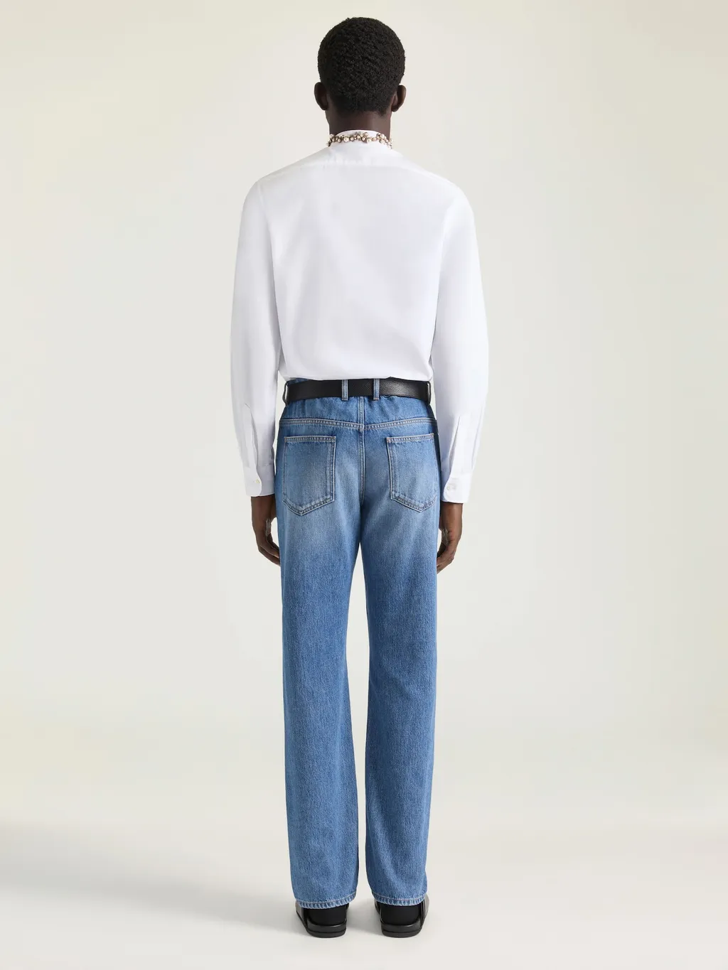 Slim Fit Shirt In Poplin With Embroidered Pearls