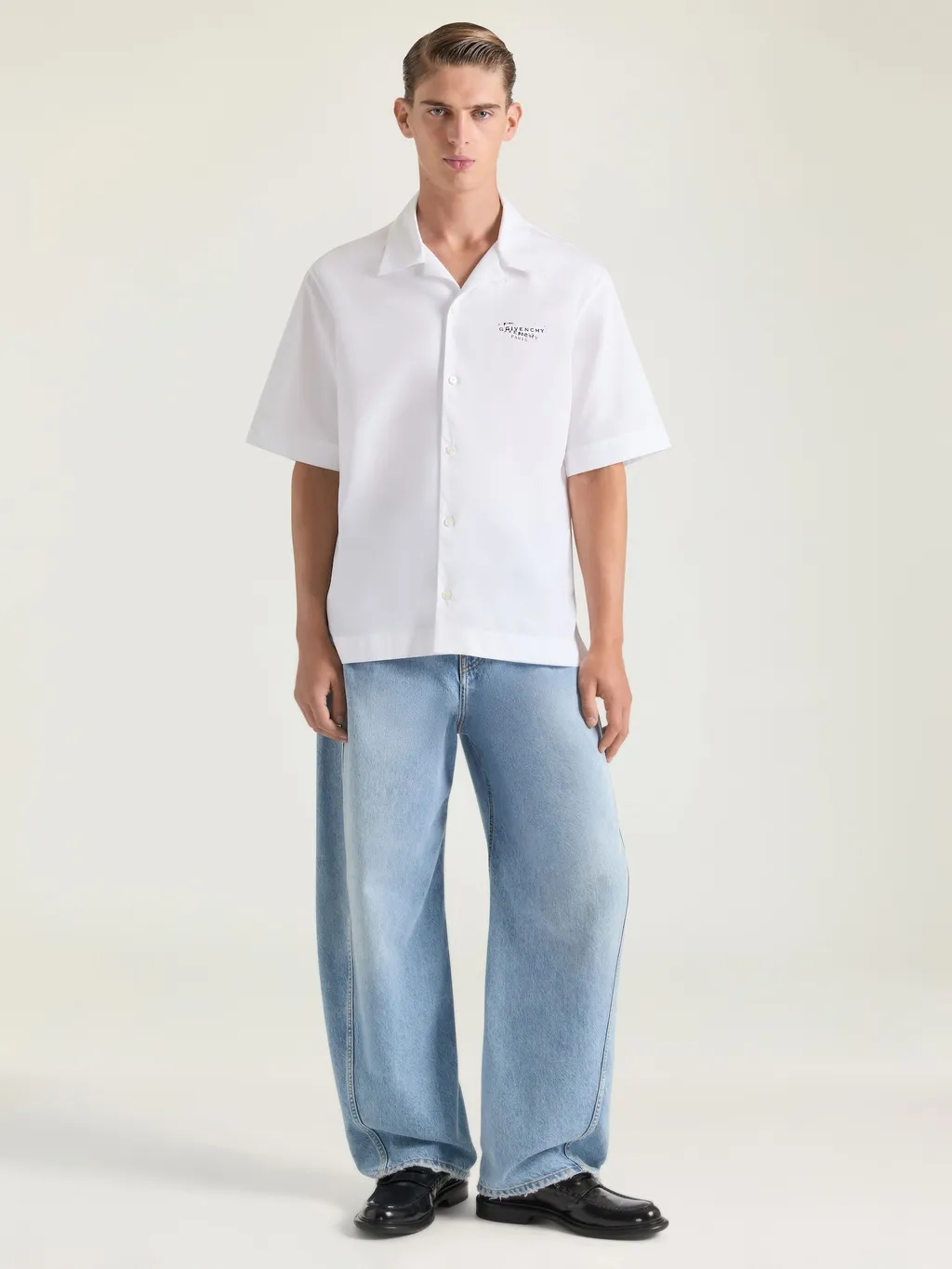Shirt In Poplin With Givenchy Stamp Print