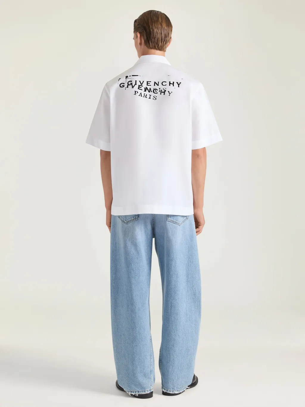 Shirt In Poplin With Givenchy Stamp Print