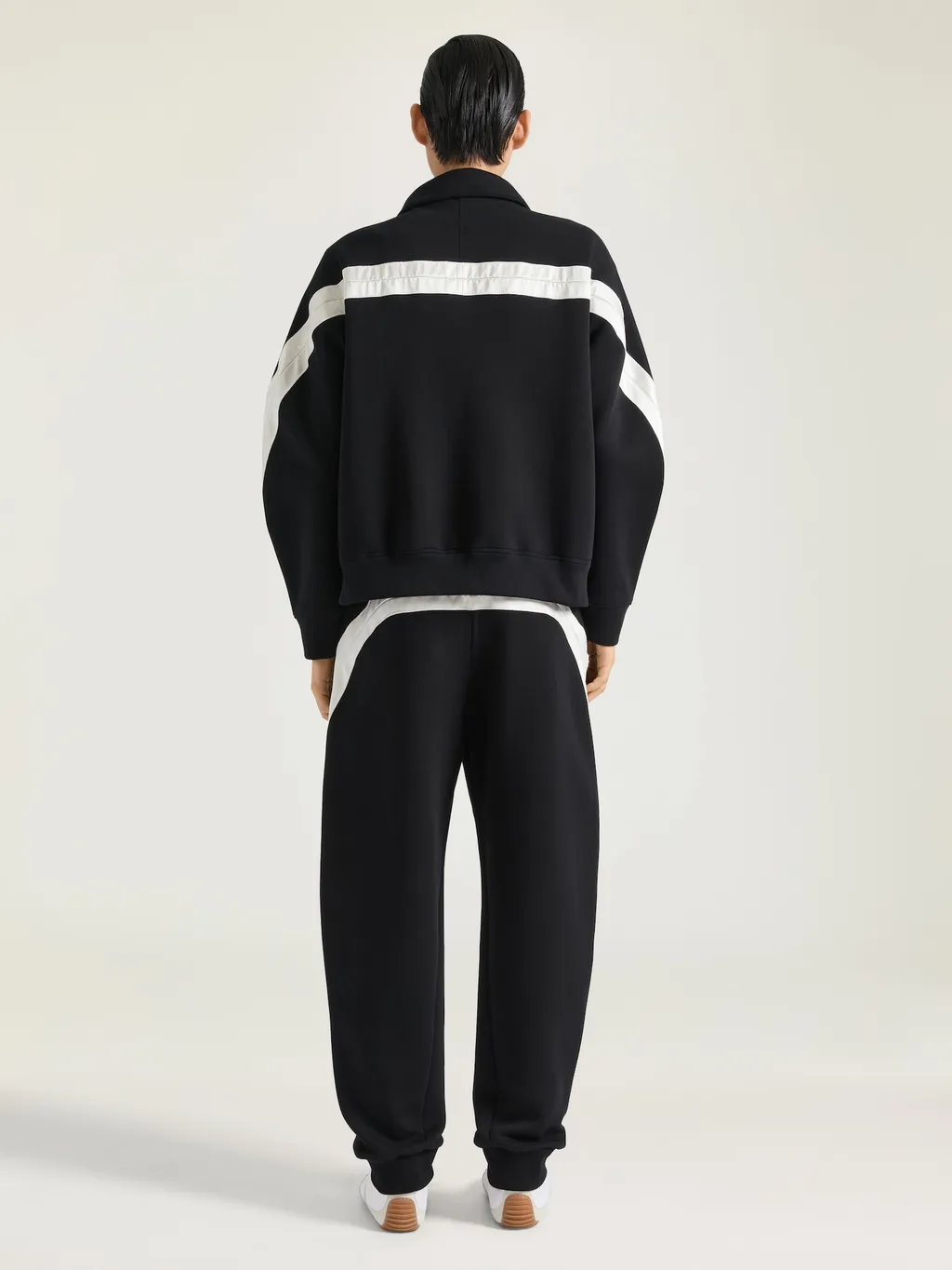 Joggers In Scuba With Satin Couture Detail