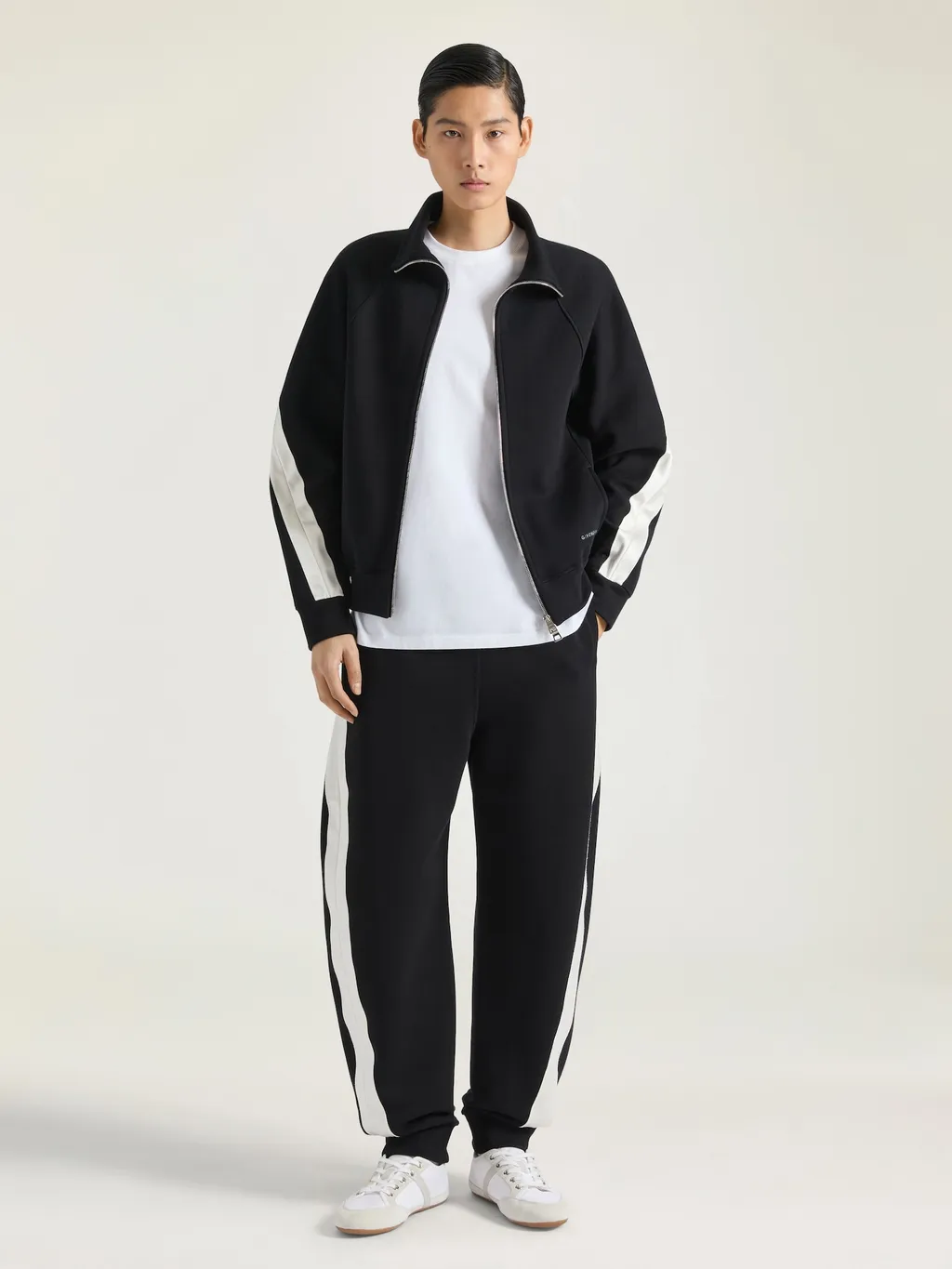 Joggers In Scuba With Satin Couture Detail