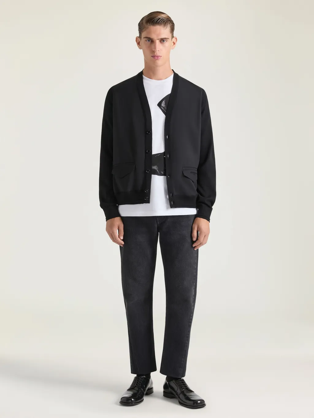Cardigan In Cotton Knit With Givenchy Paris Jacquard