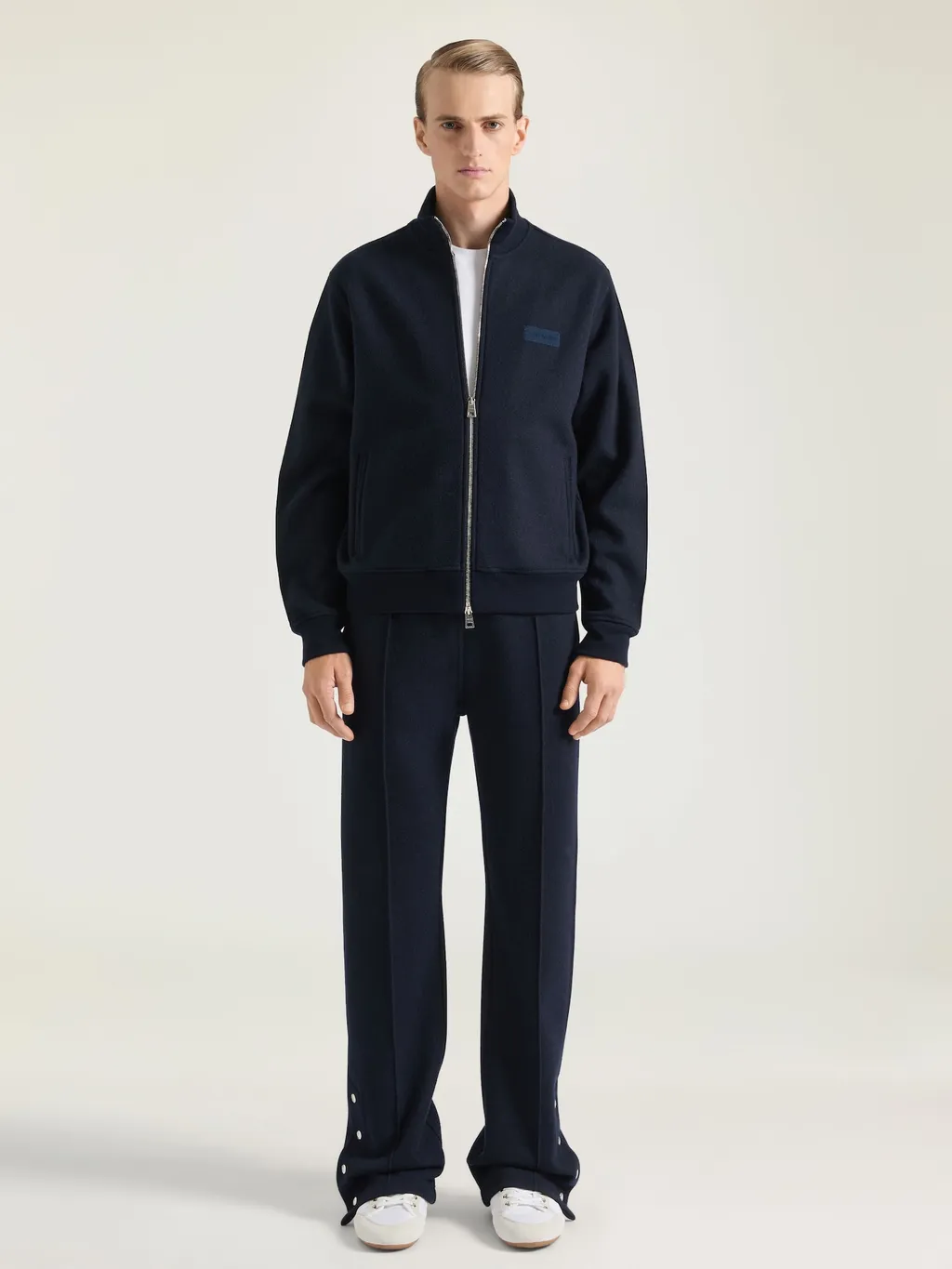 Zipped Sweatshirt In Wool Cashmere With Givenchy Patch