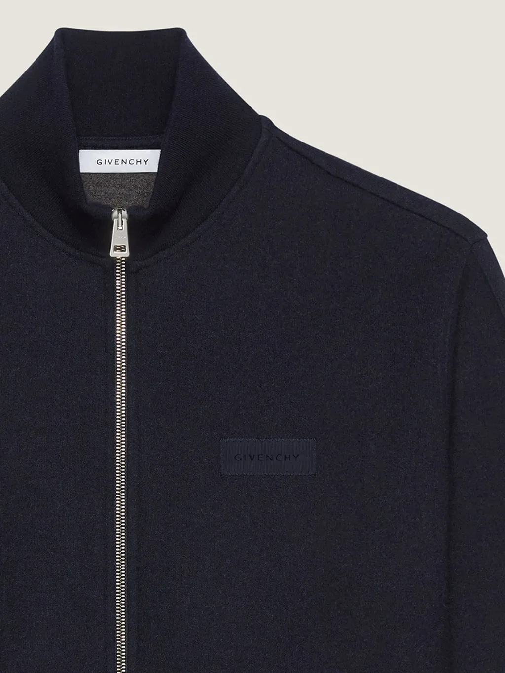 Zipped Sweatshirt In Wool Cashmere With Givenchy Patch