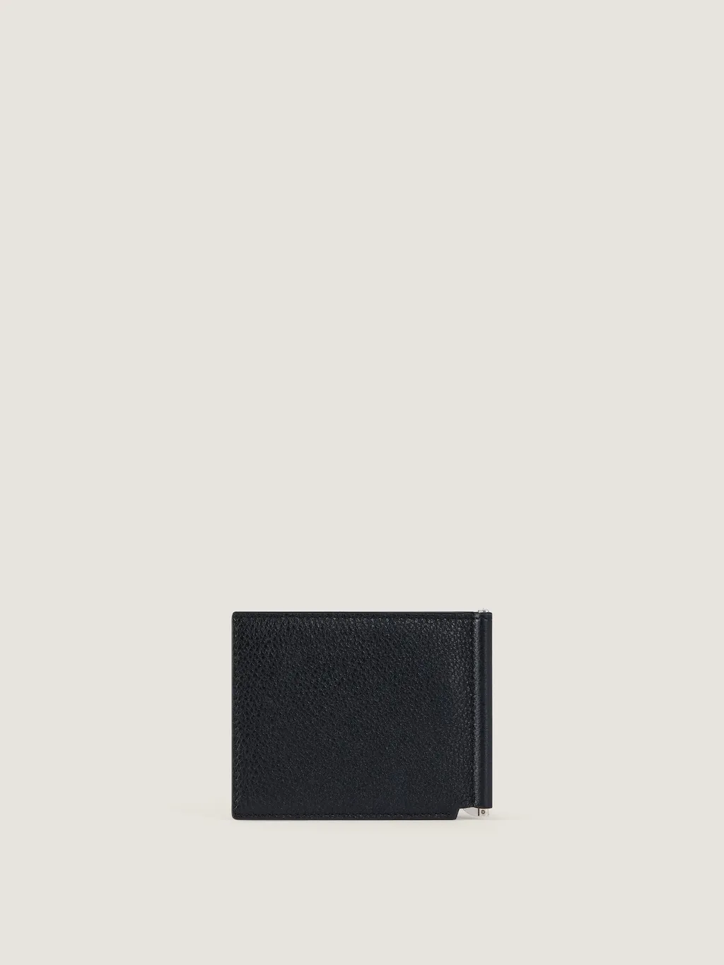 Wallet In Grained Leather With Clip