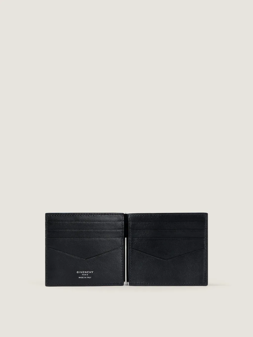 Wallet In Grained Leather With Clip