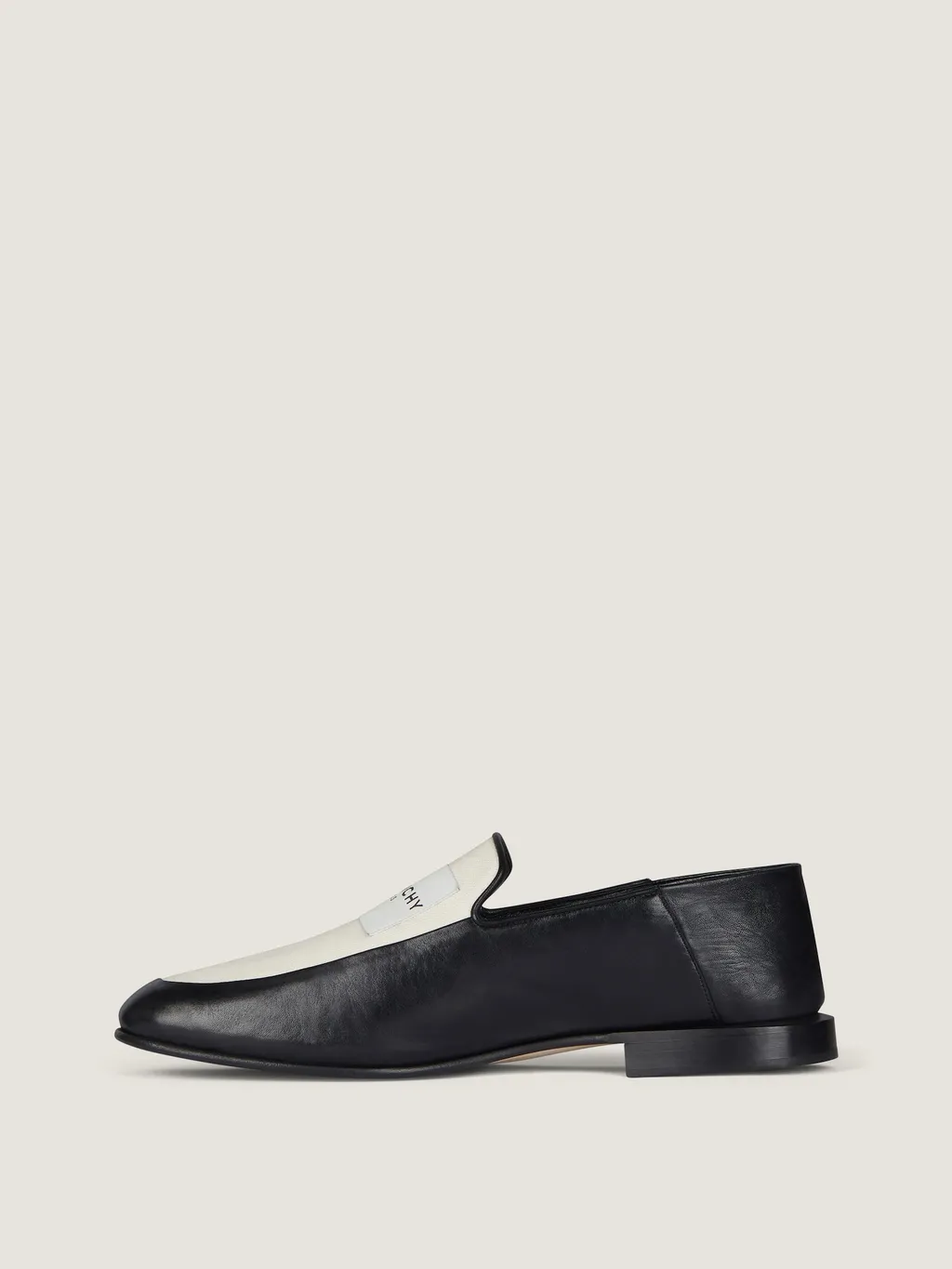 Label Loafers In Shiny Leather And Canvas