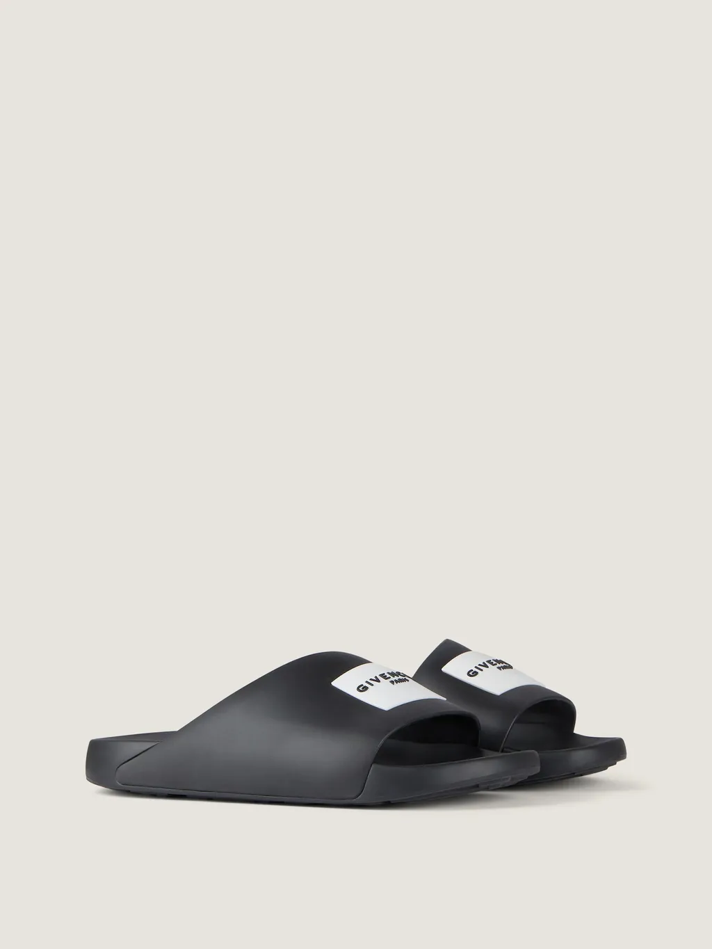 Label Slide Flat Mules In Rubber