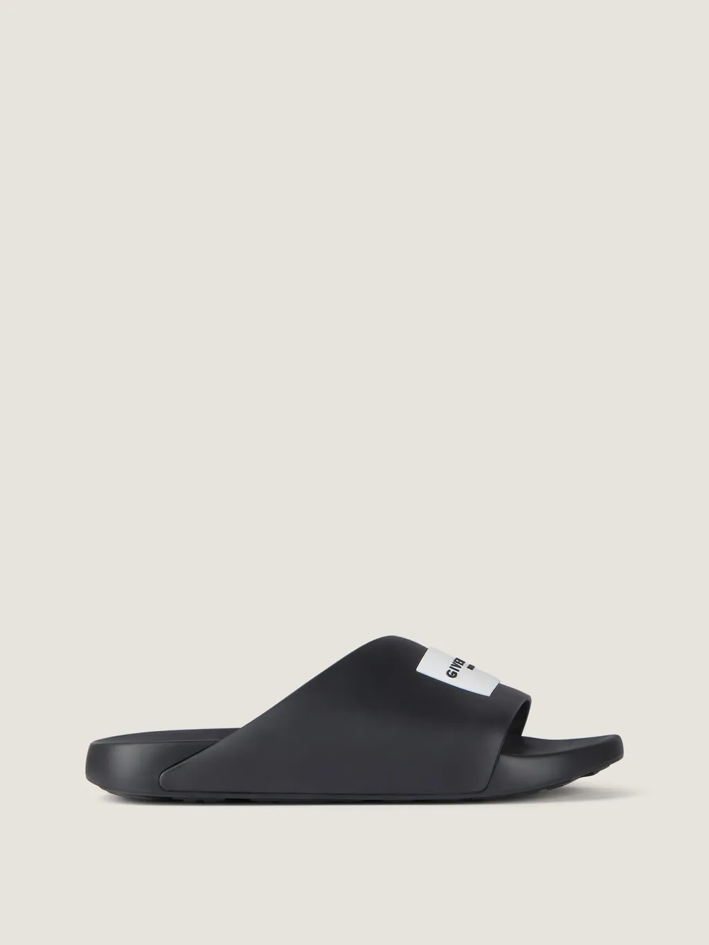 Label Slide Flat Mules In Rubber