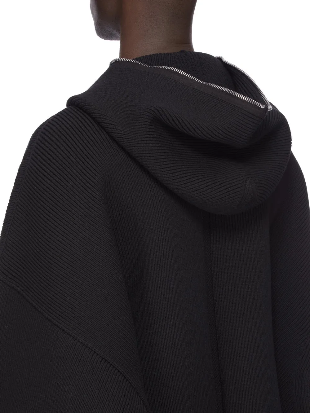 Rick Owens Concordians Runway Gimp Hoodie In Black Wool