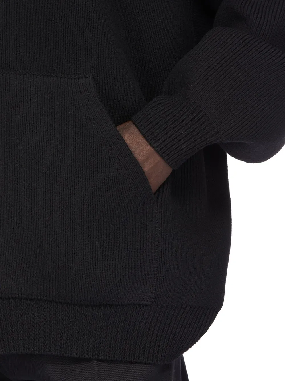 Rick Owens Concordians Runway Gimp Hoodie In Black Wool