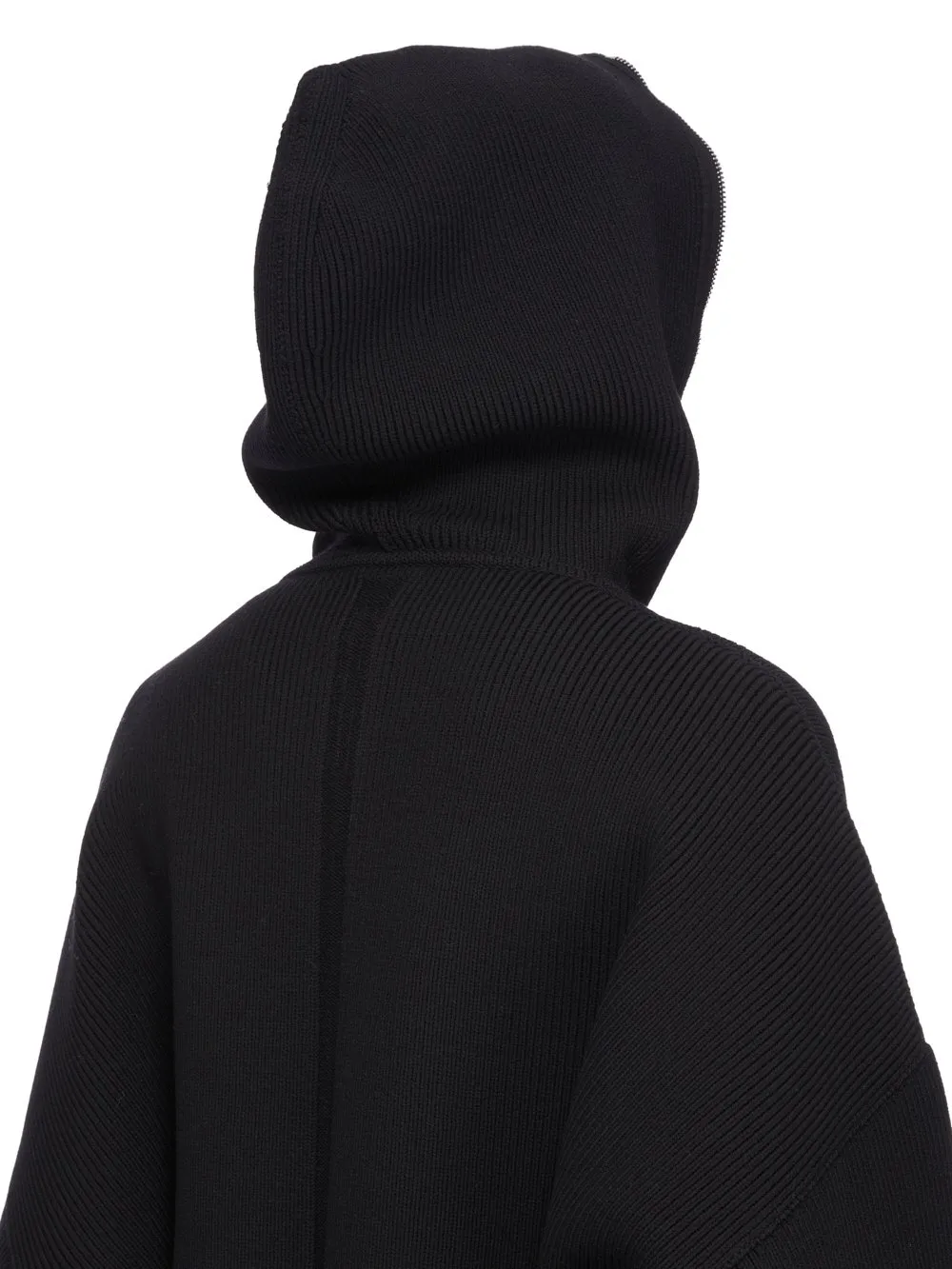 Rick Owens Concordians Runway Gimp Hoodie In Black Wool