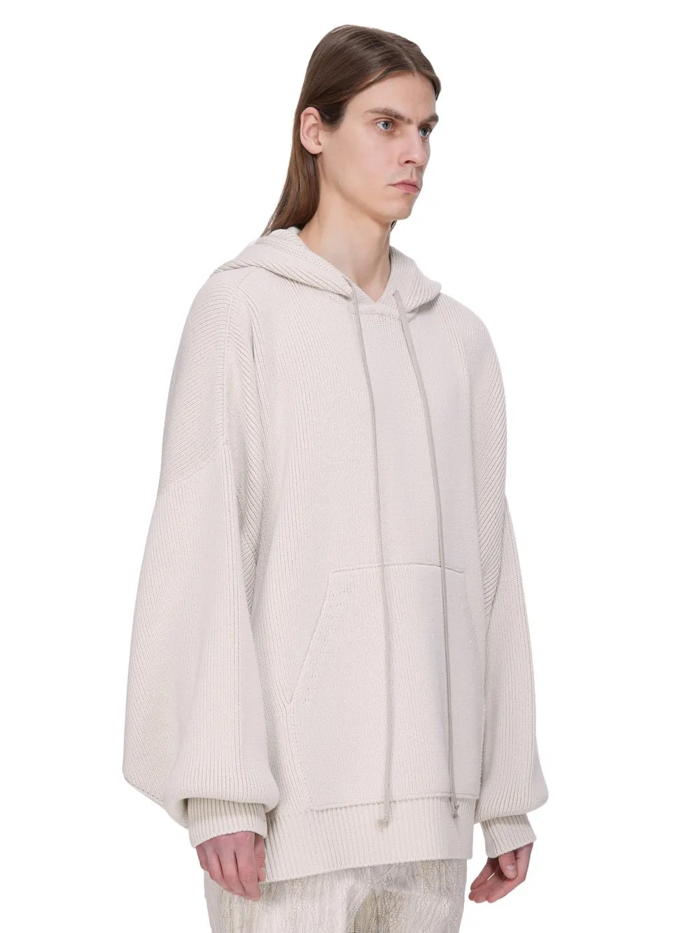 Rick Owens Concordians Runway Hun Hoodie In Natural Wool