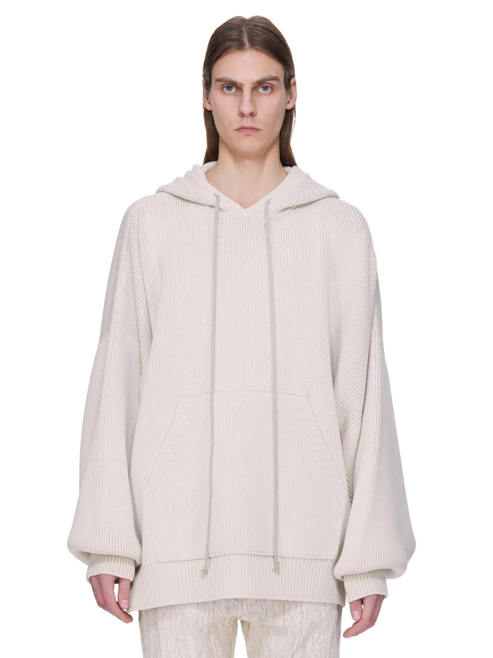 Rick Owens Concordians Runway Hun Hoodie In Natural Wool