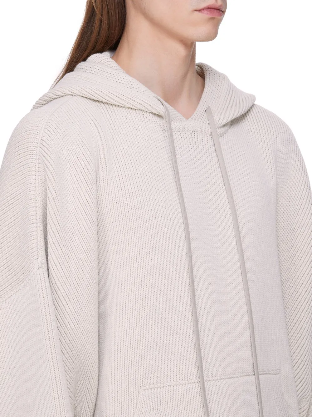 Rick Owens Concordians Runway Hun Hoodie In Natural Wool