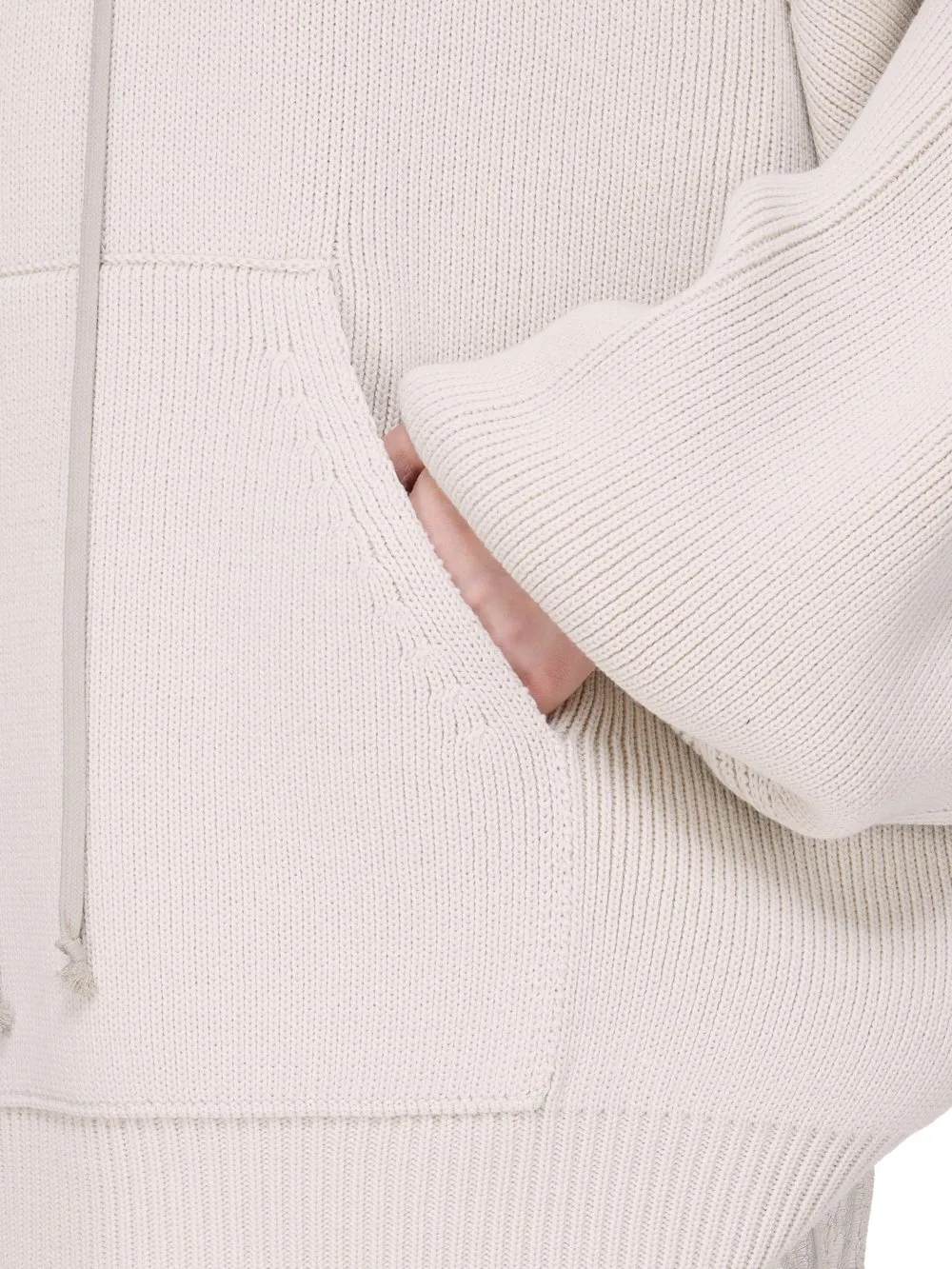 Rick Owens Concordians Runway Hun Hoodie In Natural Wool