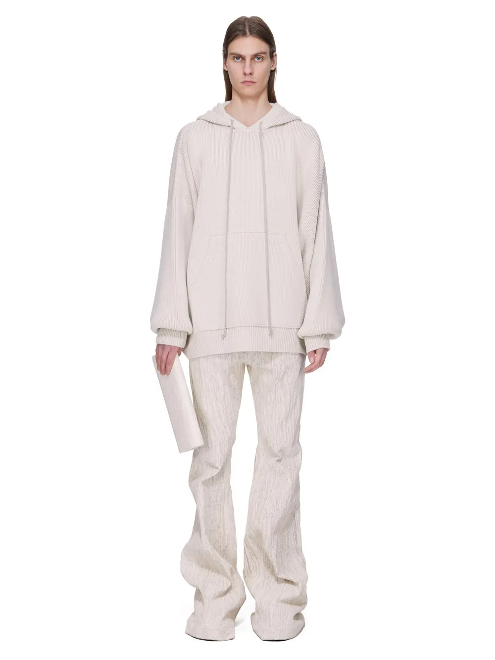Rick Owens Concordians Runway Hun Hoodie In Natural Wool