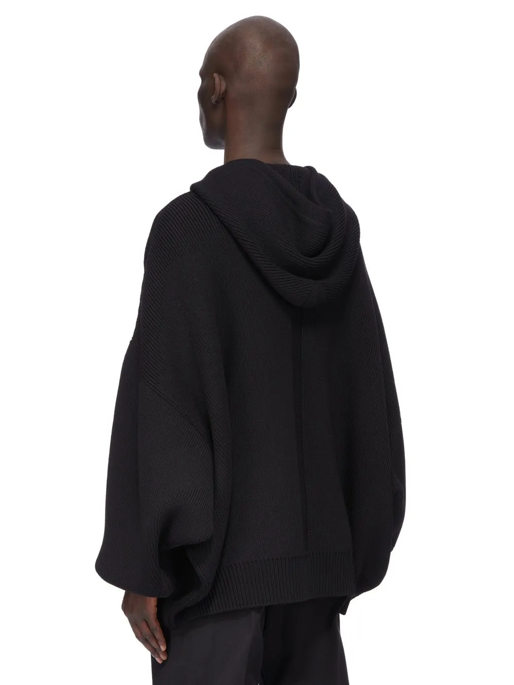 Rick Owens Concordians Runway Hun Hoodie In Black Wool