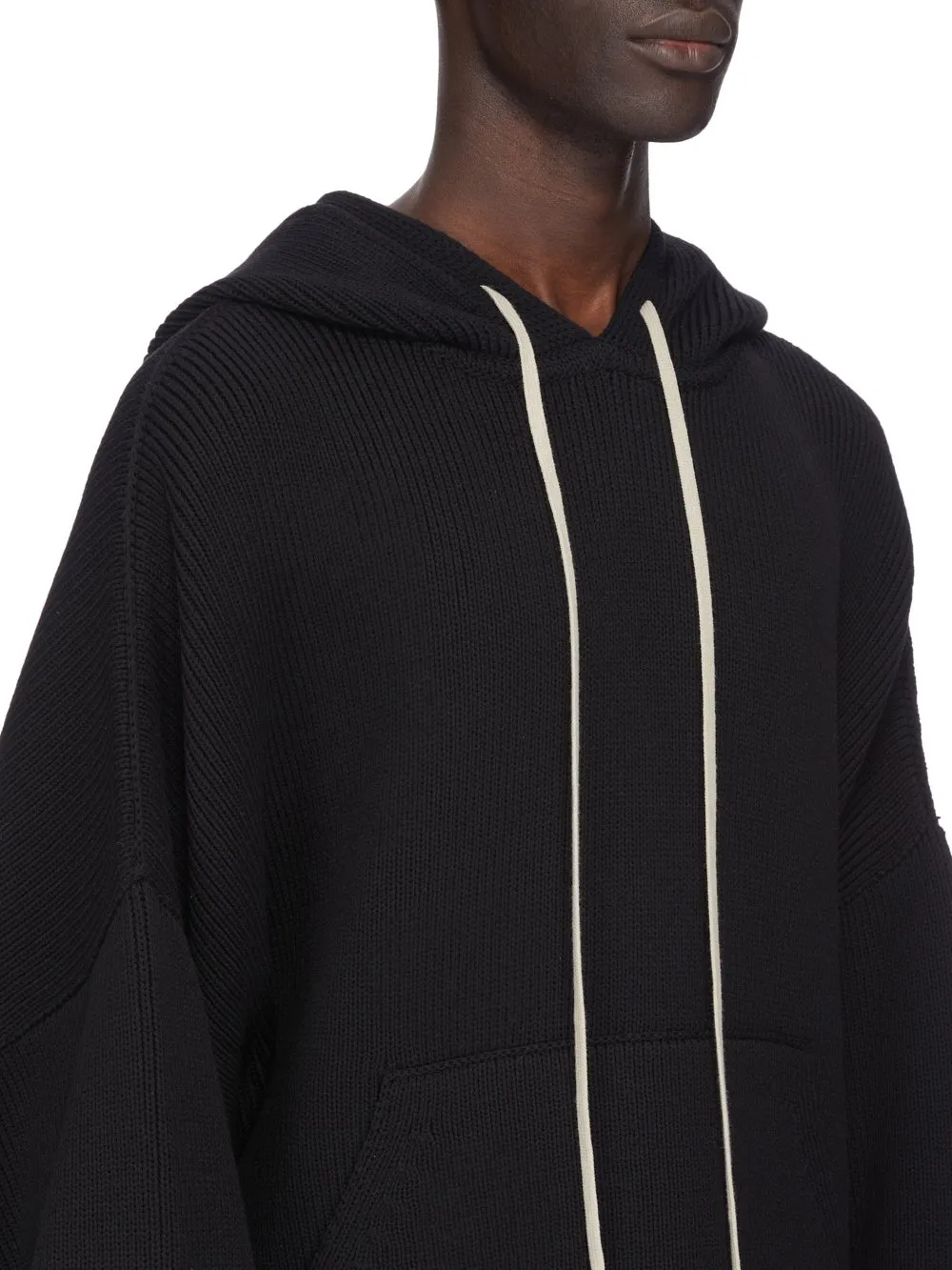 Rick Owens Concordians Runway Hun Hoodie In Black Wool