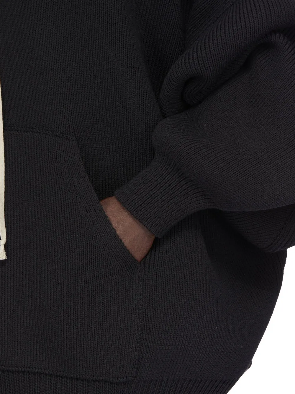 Rick Owens Concordians Runway Hun Hoodie In Black Wool