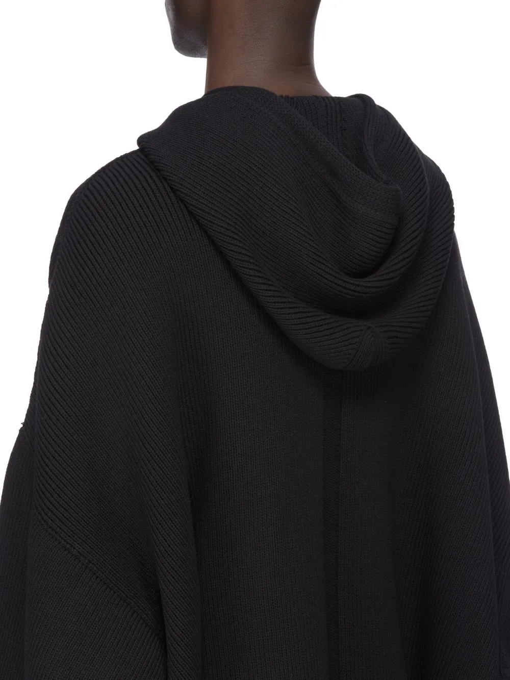 Rick Owens Concordians Runway Hun Hoodie In Black Wool