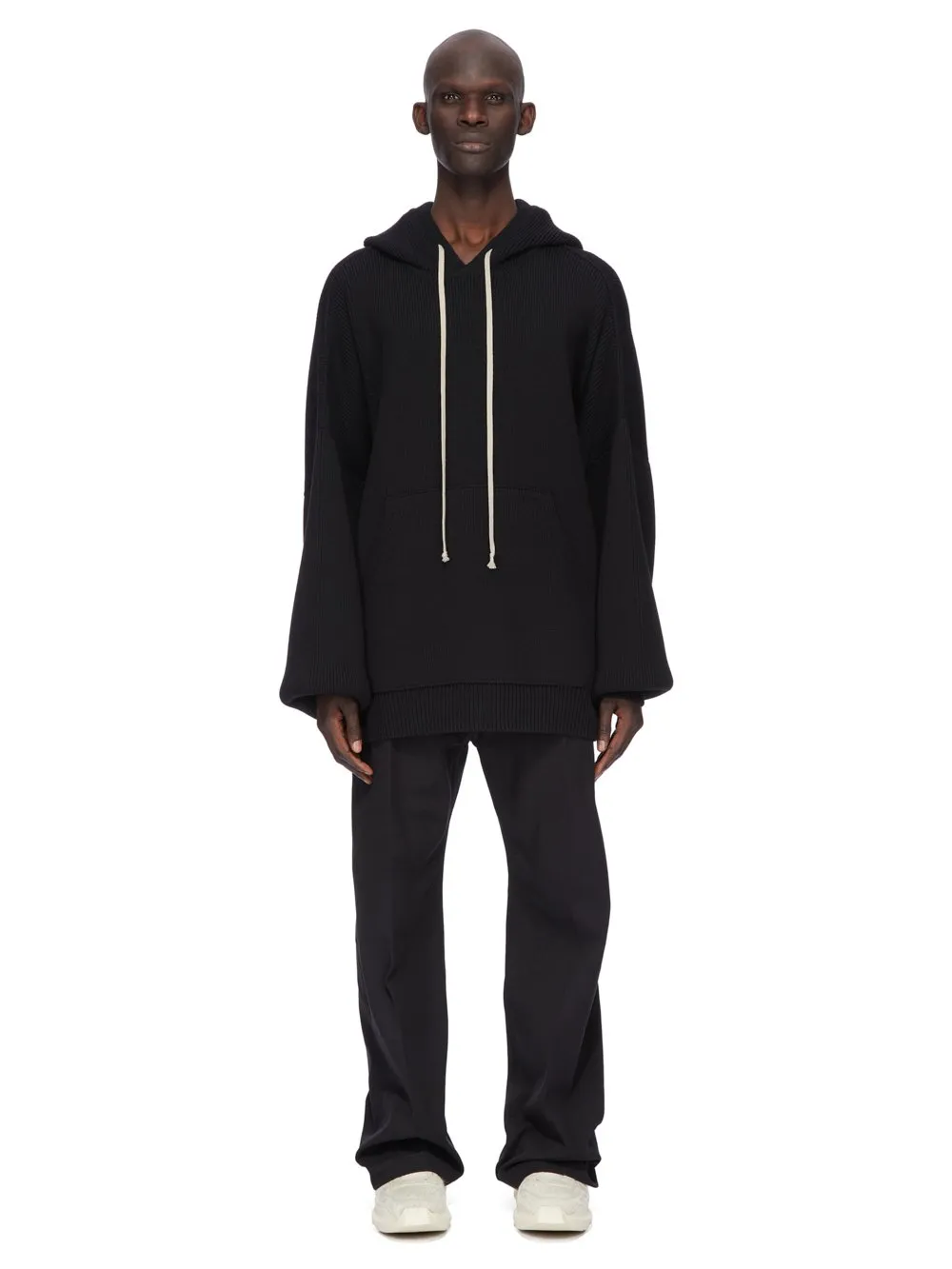 Rick Owens Concordians Runway Hun Hoodie In Black Wool